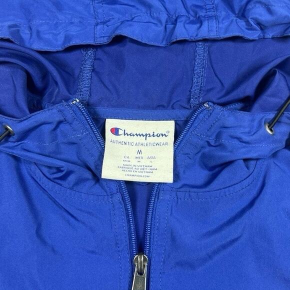 Champion Retro 90s Style Colorblock Windbreaker Tracksuit Blue Red Mens Medium - Picture 2 of 4